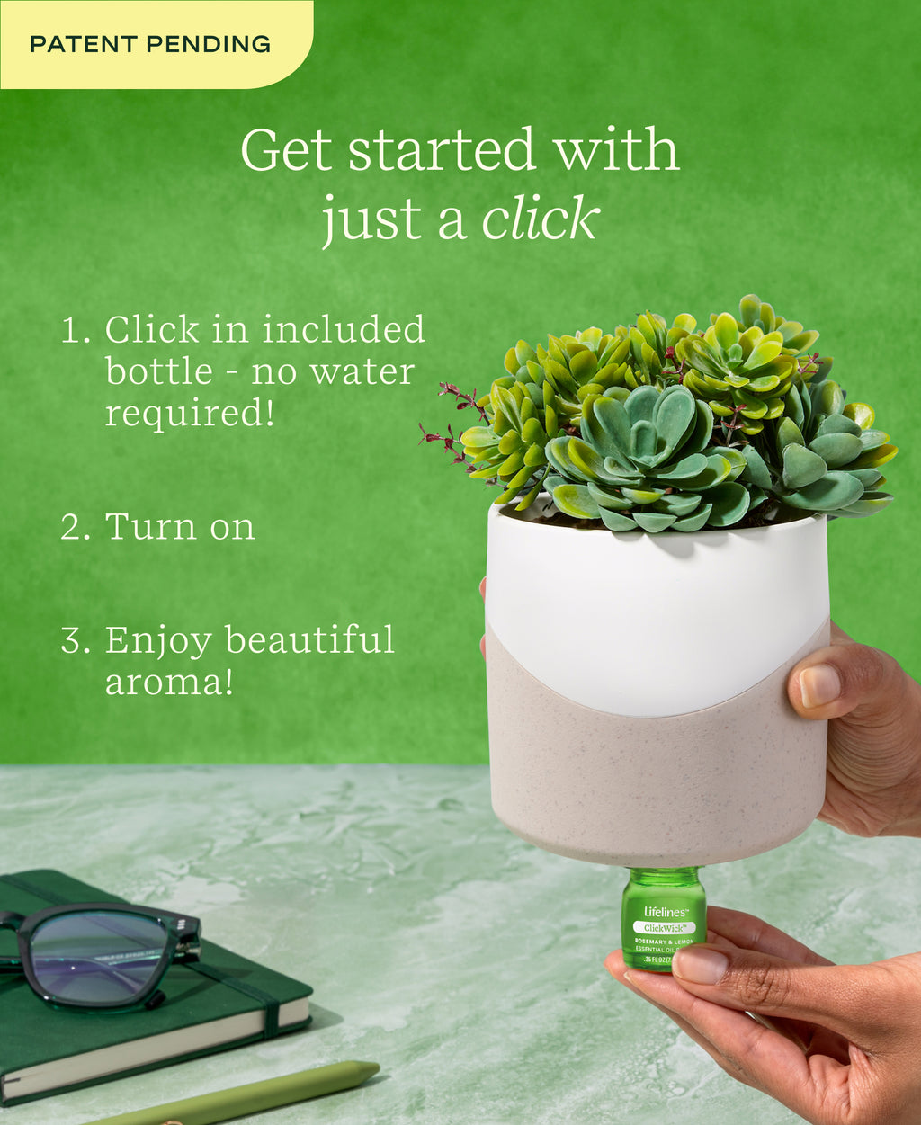 succulent plant diffuser Lifelines Planter Diffuser
