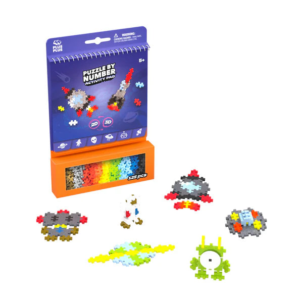 Plus Plus Puzzle by Number - Activity Pad - Space