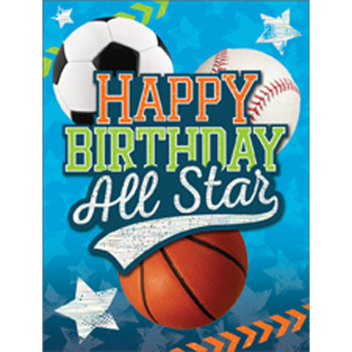 Sports Balls Foil Gift Enclosure Card