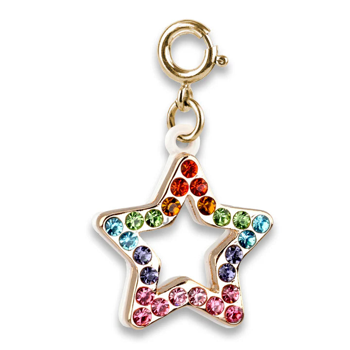 Charm It! Gold Rainbow Sparkle Star Charm