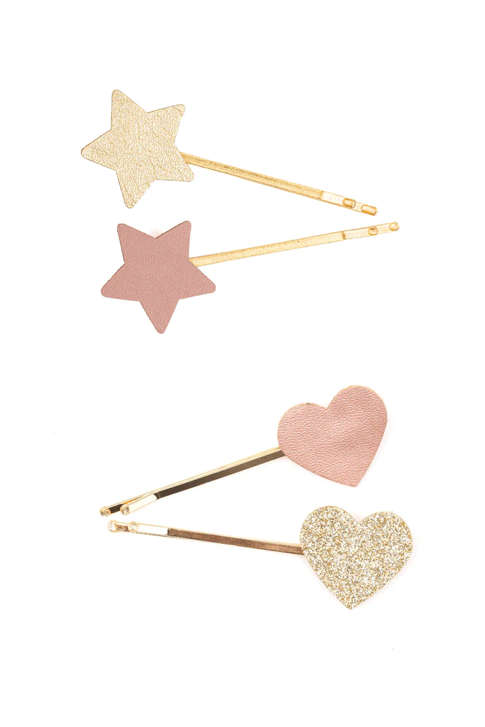 Boutique Matte Star Bobby Hairclips, 2pc, Assorted