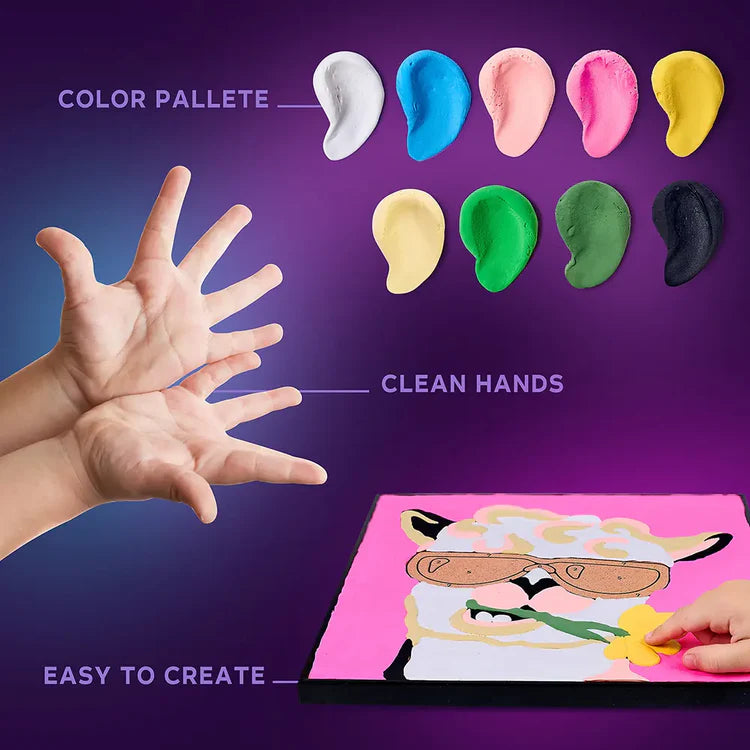 OKTO Sensory Art Coloring w/Clay Set by Numbers - Lama