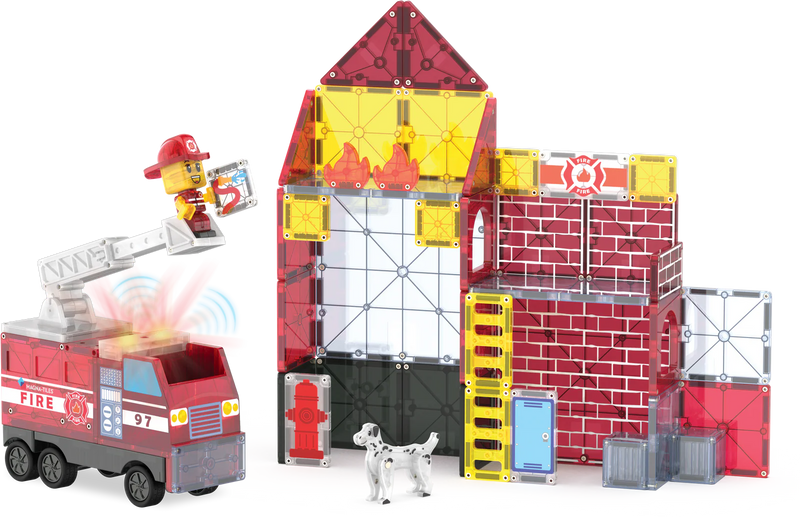 Magna-Tiles Fire Station 50-Piece Set
