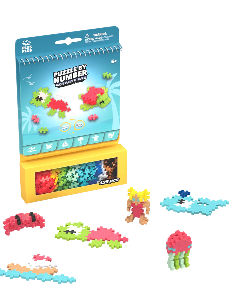 Plus Plus Puzzle by Number - Activity Pad - Ocean