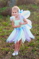 Butterfly Dress & Wings With Wand, Green/Multi, Size 5-6 - ToyologyToys