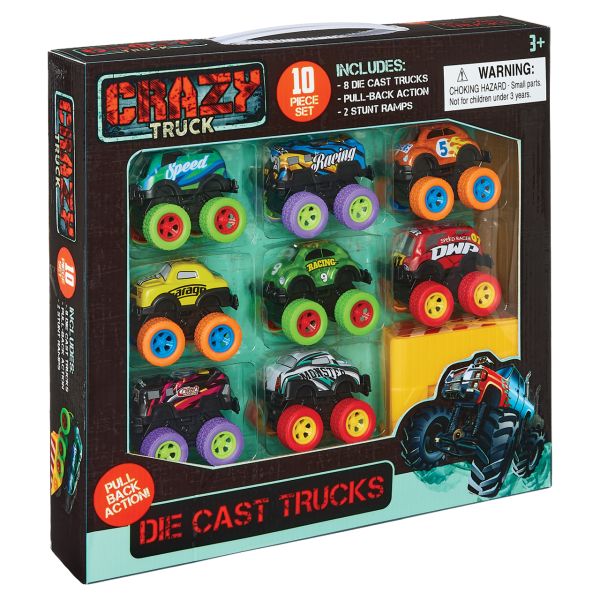Crazy Truck Die Cast Trucks 10 piece Set