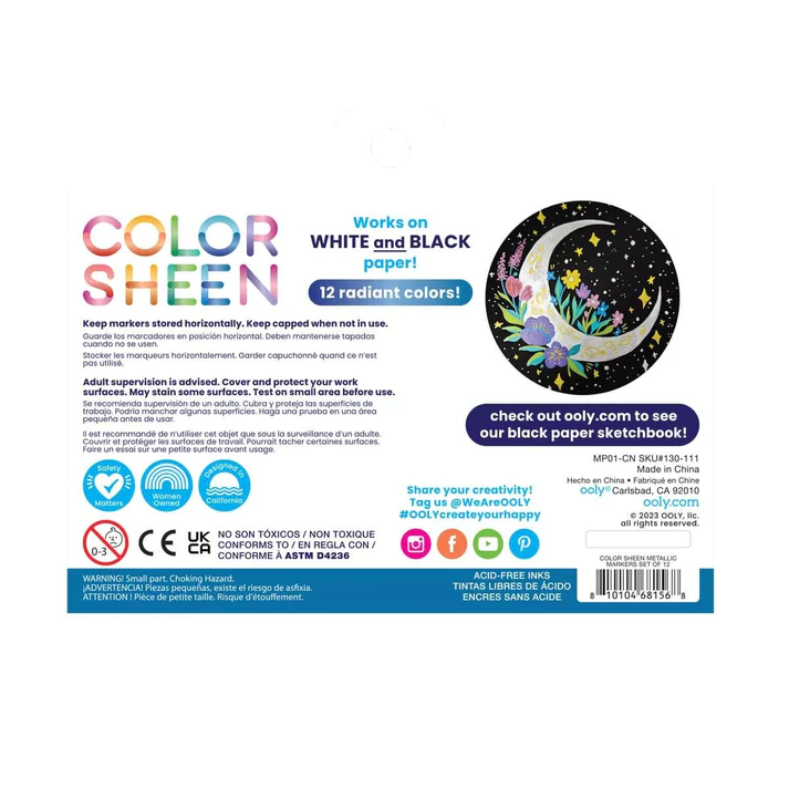 Color Sheen Metallic Felt Tip Markers - 12pk*