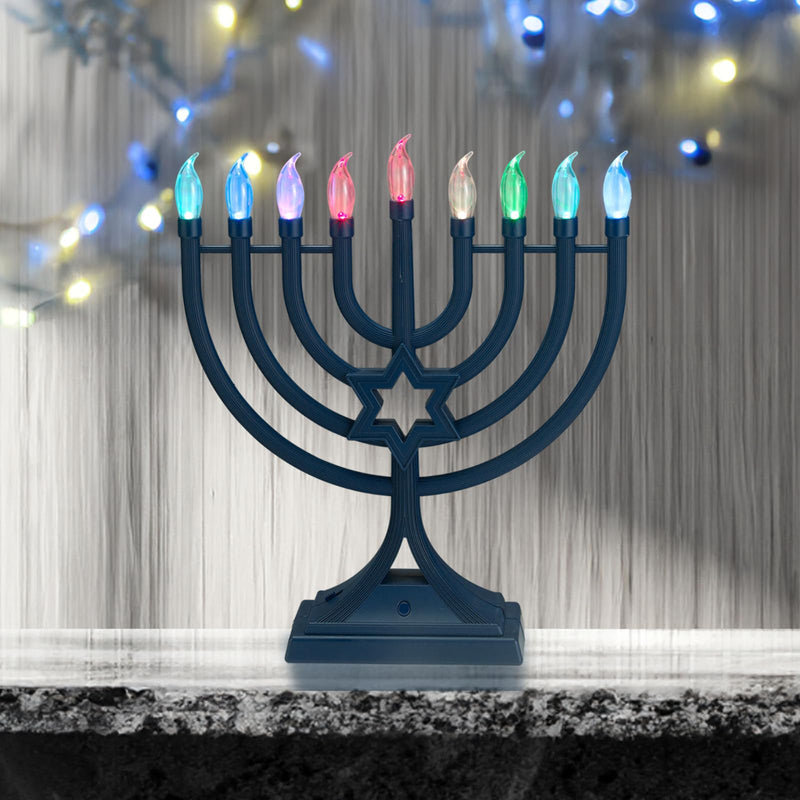 LED Menorah W/Colorchanging Lights