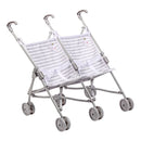 Berenguer Boutique Twin Doll Stroller - Elephant Theme Grey