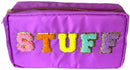 Varsity Collection Nylon Cosmetic Bag- STUFF purple