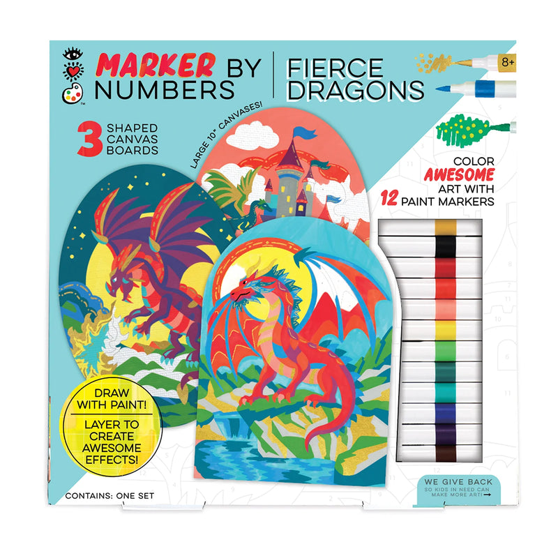 iHeartArt Marker By Numbers Fierce Dragons