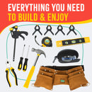 Kids Deluxe Tool Set with Leather Tool Belt & Safety Goggles
