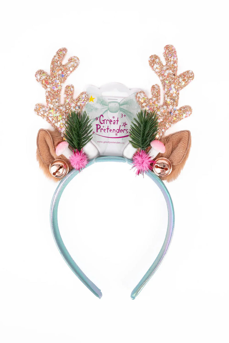 Holiday Rudolph Headband Pink/Mint