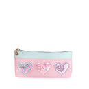 Confetti Heart Patched Color Block Large Backpack with Pencil Case