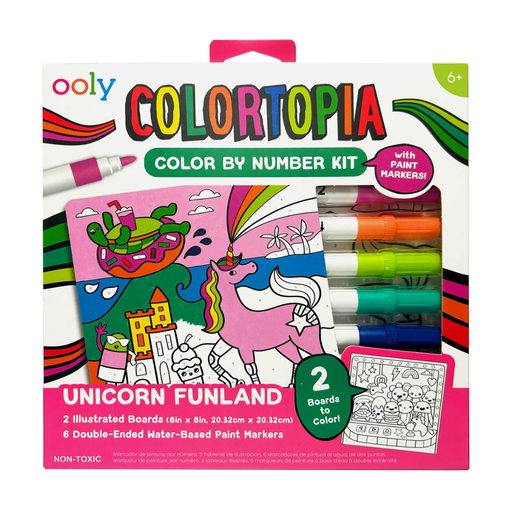 Colortopia: Color by Number Kit with Paint Markers - Unicorn Funland