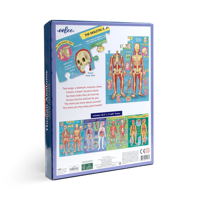 89 Pièces Puzzle Corps Humain Double Face Anatomy Play Set Toy