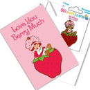Love You Berry Much Greeting Card with 2" Rhinestone Sticker