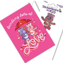 Care Bears LOVE Greeting Card with 2" Rhinestone Sticker