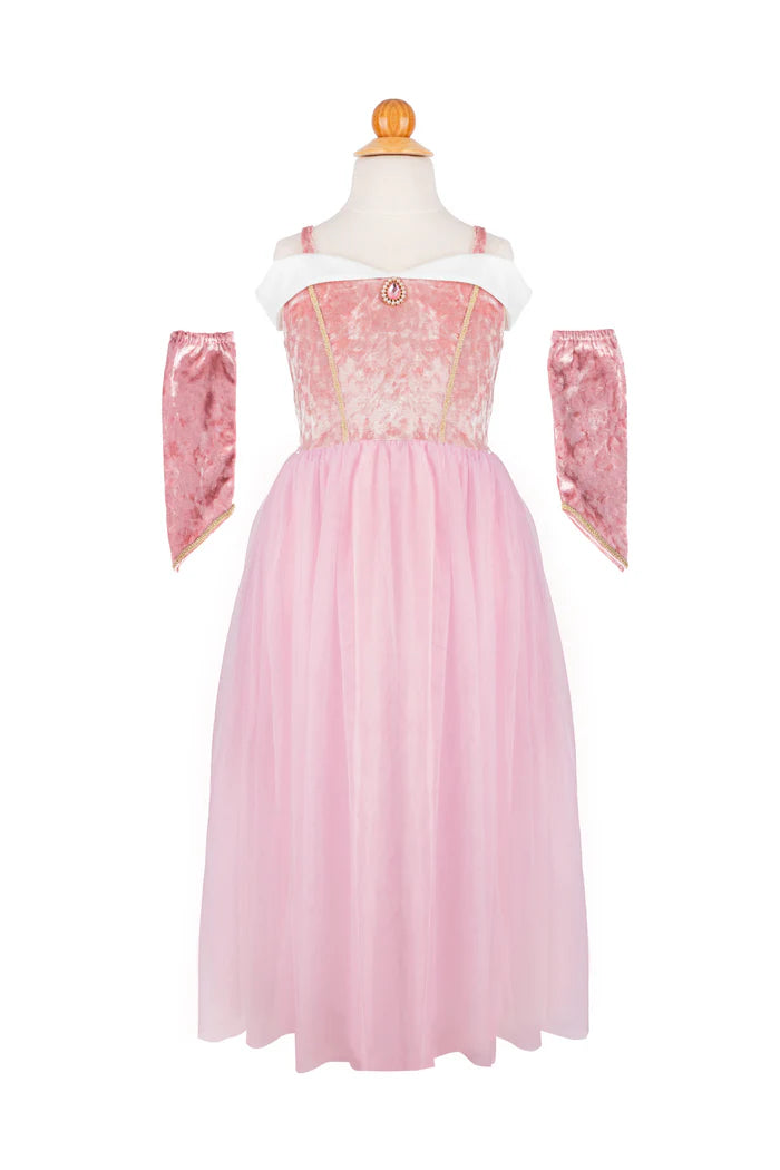 Velvety Soft Sleeping Sweetheart Princess Gown w/Arm Warmers 3-4