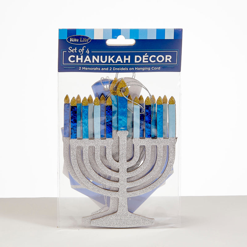 Chanukah Decor W/Glitter & Foil