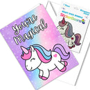 You're Magical Greeting Card with 2" Rhinestone Sticker