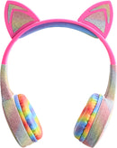 Stereo Bluetooth Headphones Cat Ears w/LED Lights