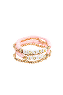 Boutique  Pink Love Bracelet,  4pcs