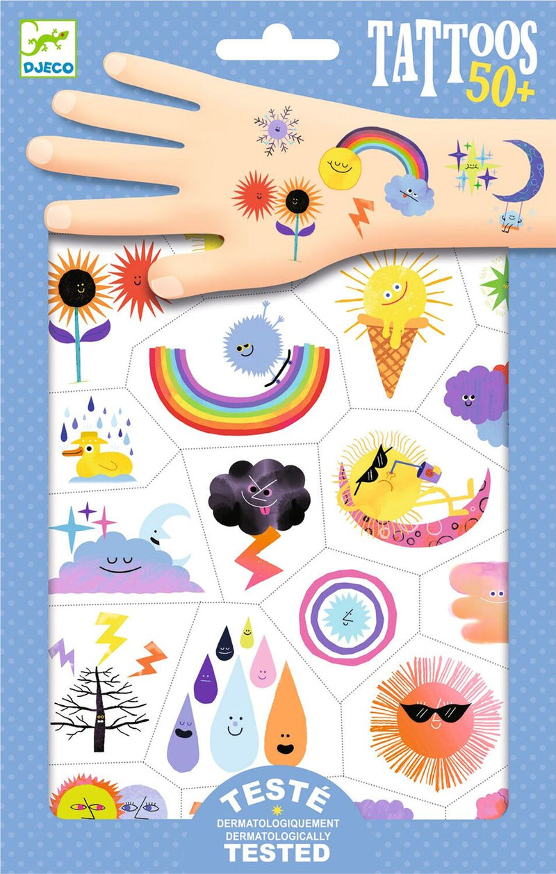 DJECO Weather Emojis Temporary Tattoos