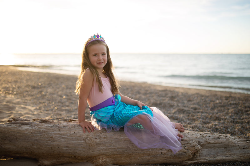 Mermaid Glimmer Skirt With Tiara Size 5-6