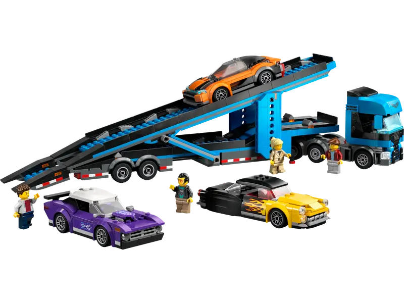 Car Transporter Truck with Sports Cars - City