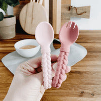 Sweetie Spoons - Looped Spoon and Fork Set (Pink)