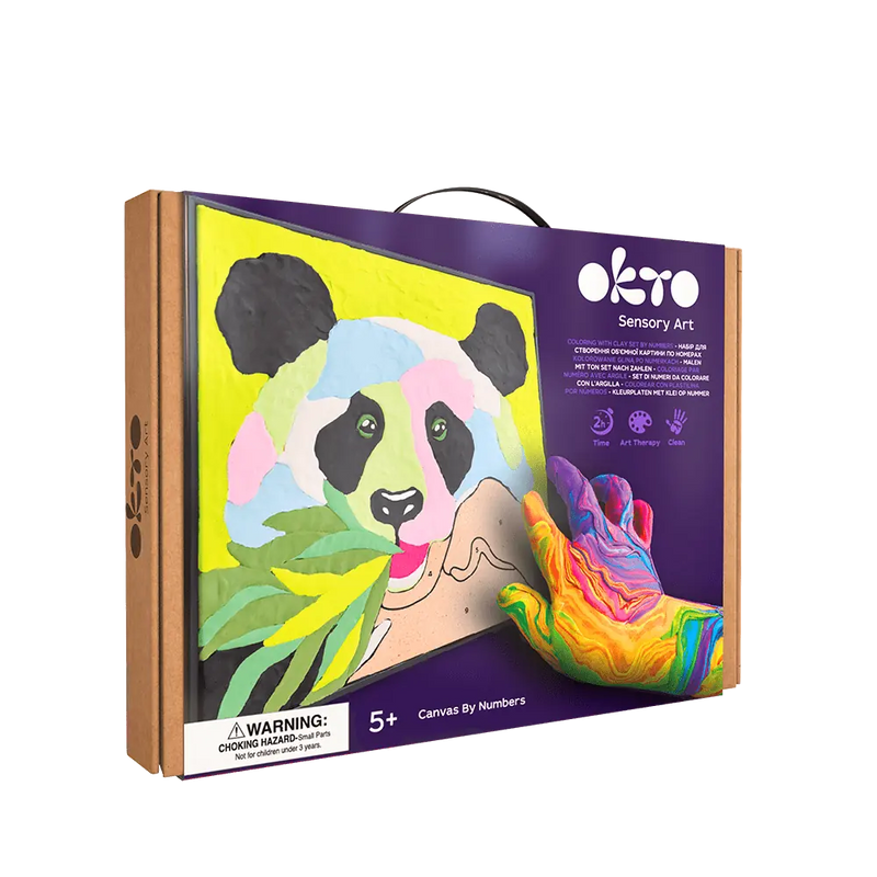 OKTO Sensory Art Coloring w/Clay Set by Numbers - Panda
