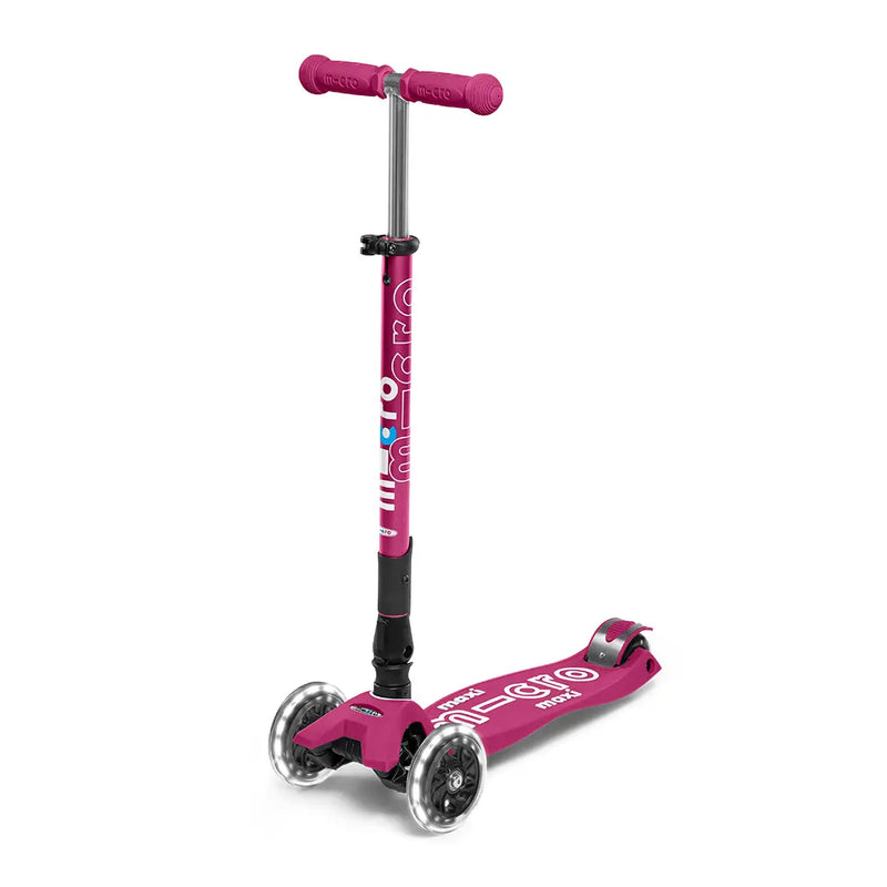 Maxi Deluxe Scooter LED Foldable - Berry Red