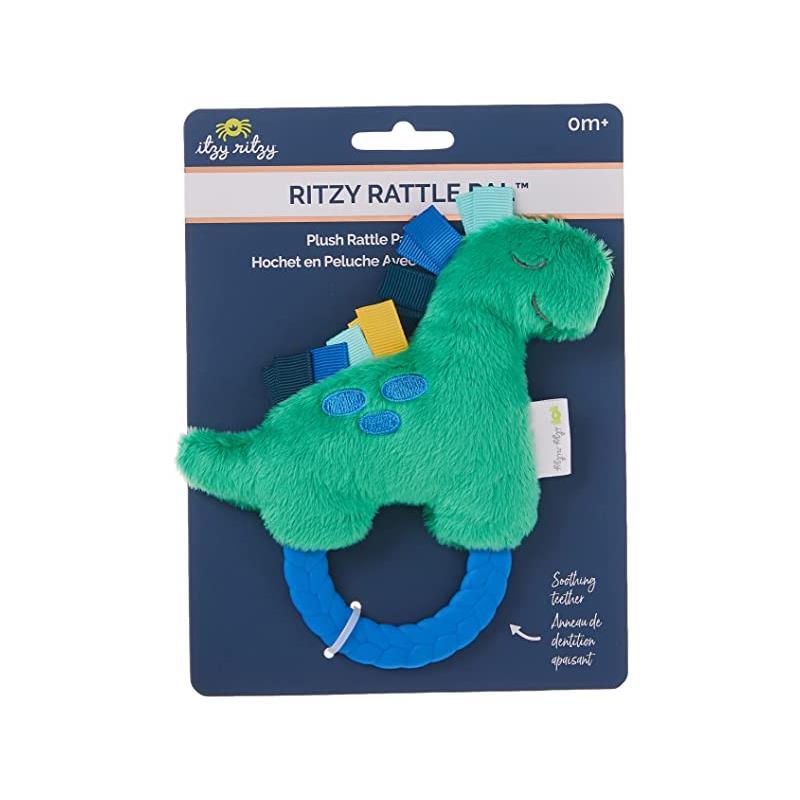 Ritzy Rattle Silcone Teether Rattles- Dino