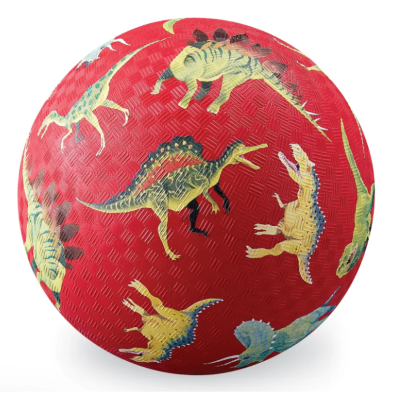 7" Playground Ball - Dinosaurs Red