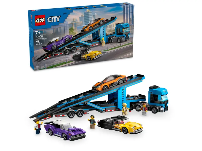 Car Transporter Truck with Sports Cars - City