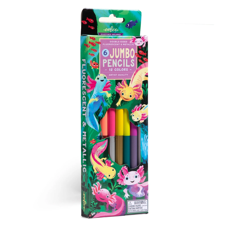 Axolotl 6 Jumbo Double-Sided Pencils