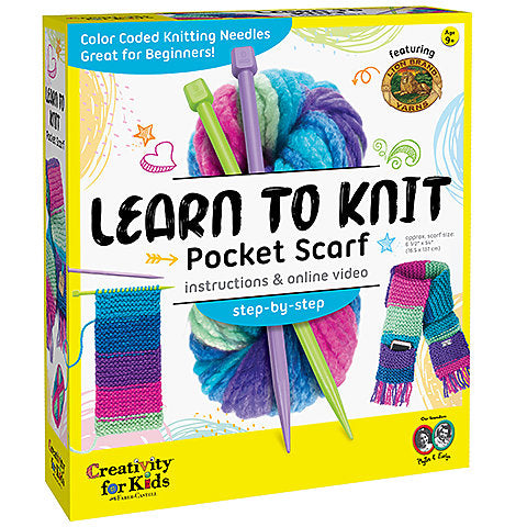 Learn to Knit - Step by Step Pocket Scarf
