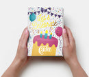 Let's Celebrate Cake Card - Gold Vanilla Confetti