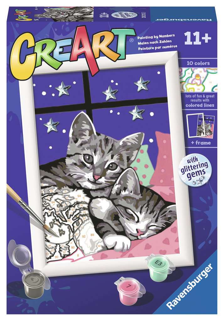 CreArt: Sleepy Kitties w/Gems 5x7*