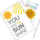 You Are My Sunshine Greeting Card with 2" Rhinestone Sticker