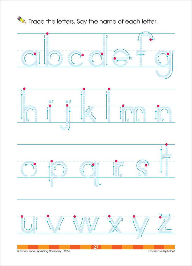 Lowercase Alphabet Preschool Workbook (32 Pages)