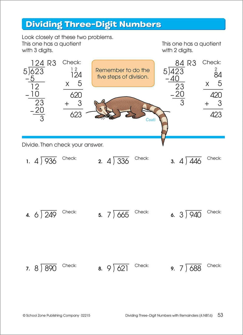 Multiplication & Division Grades 3-4 Workbook