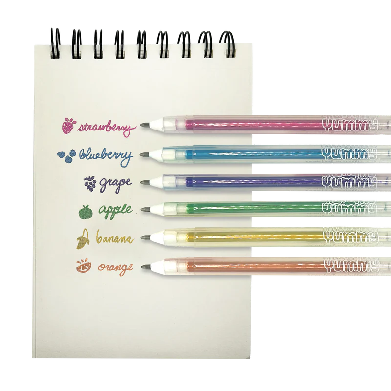 Yummy Yummy - 6 Scented Metallic Gel Pens