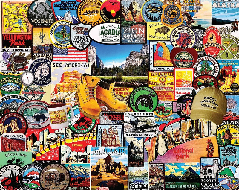 National Park Badges - 1000 Piece - White Mountain Puzzles