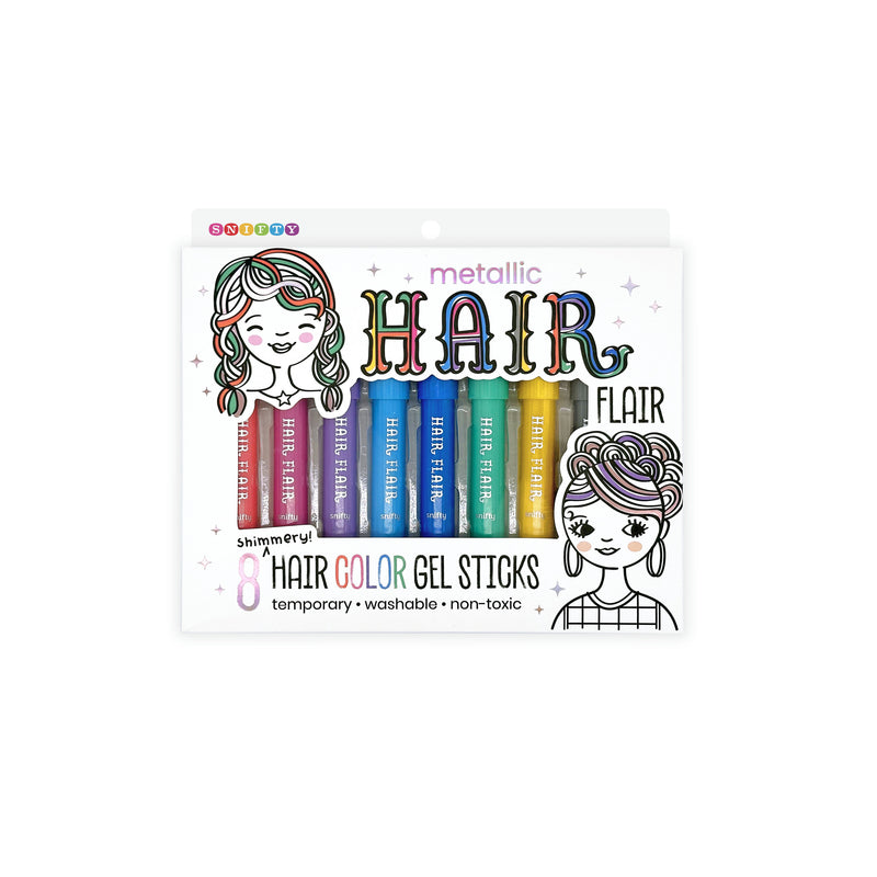 Metallic Hair Flair 8 Hair Shimmery Color Gel Sticks