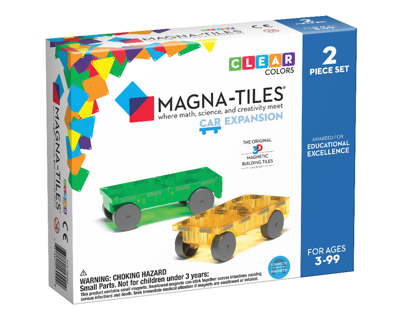 Magna-Tiles Cars 2 Piece Expansion Set Green/Yellow