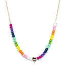 Charm It! Gold Rainbow Bead Necklace