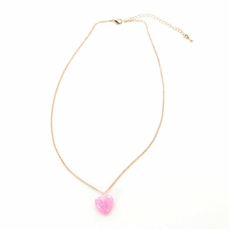 Boutique Glitter Heart Necklace, Assorted