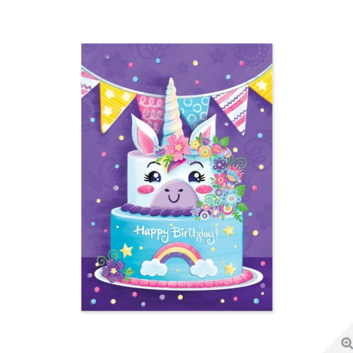 Unicorn Cake Glitter Card